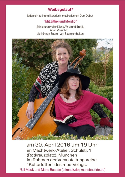 Auftritt am 30.4. im Machwerk-Ateiier München